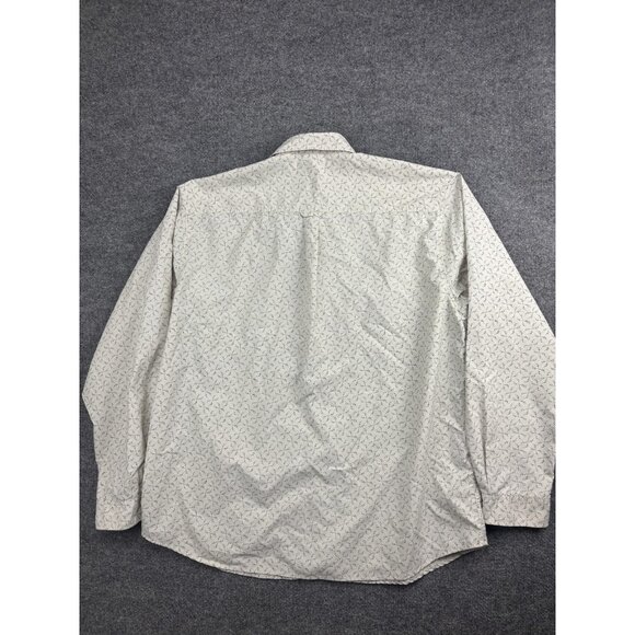 The North Face Shirt Mens 2XL White Gray Microprint Long Sleeve Button Front - Picture 7 of 7